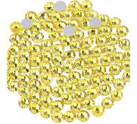 Beadsland 1440 Piezas de Diamantes de imitación de Cristal con Parte Trasera Plana,Gemas Redondas para Arte de uñas y Manualidades,Limon Amarillo,SS6,1.9-2.1 mm
