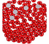 Beadsland 1440 Piezas de Diamantes de imitación de Cristal con Parte Trasera Plana,Gemas Redondas para Arte de uñas y Manualidades,Rojo Claro,SS20,4.6-4.8 mm