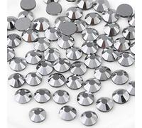 Beadsland 1440 Piezas de Diamantes de imitación de Cristal con Parte Trasera Plana,Gemas Redondas para Arte de uñas y Manualidades,Hematites de plata,SS20,4.6-4.8 mm