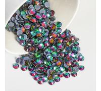 Beadsland Hotfix Pedrería, 1440pcs Flatback Crystal Rhinestones para manualidades Ropa DIY Decoración, Volcán Verde, SS20, 4.6-4.8mm
