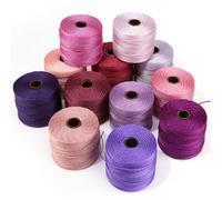 Beadsmith S-Lon #18 Cord Multipack con 12 carretes (mezcla de primavera) ideal para encadenar crochet de cuentas y joyas de micro-maz