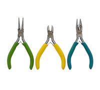 Beadsmith The Color-ID Pliers - Color Coded Set - 5 Inches, 3 Piece Kit: Chain Nose, Round Nose, & Side Cutter - Tools for Jewelry Making