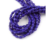 Beadtales - Cuentas de piedra natural multicolor de 6 x 8 mm, cuentas espaciadoras en forma de huevo, cuentas sueltas para hacer accesorios de pulsera, 37,6 x 8 mm (aproximadamente 50 unidades)