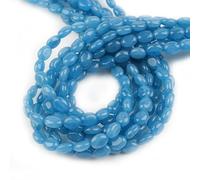 Beadtales - Cuentas de piedra natural multicolor de 6 x 8 mm, cuentas espaciadoras en forma de huevo, cuentas sueltas para hacer accesorios de pulsera, 38,6 x 8 mm (aproximadamente 50 unidades)