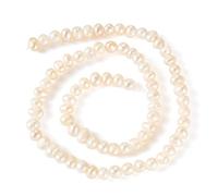 Beadthoven - 1 hebra de perlas cultivadas naturales de agua dulce, color concha marina, forma de patata, perlas de agua dulce para collares, pulseras, joyería, agujero: 0,7 mm