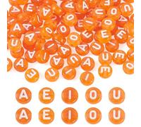 Beadthoven - 100 cuentas acrílicas de 7 mm, transparentes, redondas, planas, redondas, vocales, alfabeto, pony, agujero de 1,6 mm, para manualidades, pulseras, collares, joyas, manualidades, color