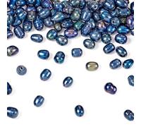 Beadthoven 100pcs 7-10mm Perlas Naturales Cultivadas de Agua Dulce con Agujero Grande Perlas Ovaladas de Arroz para Collar DIY Pulseras Abalorios Joyeria Artesania, Negro