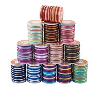 Beadthoven - 13 rollos de hilo de poliéster trenzado de 1 mm, hilo de perlas trenzadas segmentadas, cordón chino para hacer joyas, macramé Kumihimo, rollo de 5 m