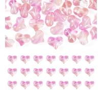 Beadthoven - 30 cuentas de cristal transparente en forma de corazón para el día de San Valentín, manualidades, pendientes, collares, pulseras, joyería, flamencos