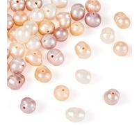 Beadthoven - 45 cuentas de perlas cultivadas naturales de agua dulce, 3 colores, forma de patata, perlas para boda, collares, pulseras, joyería, agujero: 0,5 mm