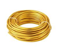 Beadthoven - Alambre de aluminio dorado para manualidades (6 mm, 52 pies, flexible y flexible, para hacer joyas, envolver flores