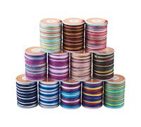 Beadthoven - Cordón chino para nudos, 11 rollos de hilo de poliéster de 0,7 mm, colores arcoíris, cordón trenzado para cuentas, para bisutería, macramé Kumihimo (7 m por rollo)