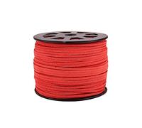 Beadthoven - Cordón de ante sintético de 3 mm de cuerda de cuero plano para cuentas de encaje con bobina para manualidades, joyería, pulseras, collares, etc.