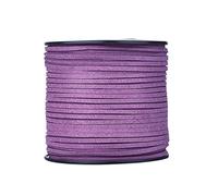 Beadthoven - Cordón de piel sintética de 3 mm para manualidades, cuentas con bobina para manualidades, pulseras, collares, color morado