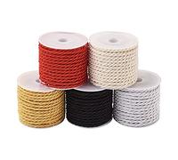 Beadthoven cordón trenzado de poliéster de 3 mm, retorcido, para alzapaños de cortina, bolsas de regalo, asas de cuerda, decoración del hogar, cordón de honor, 5 m / rollo, 22 metros