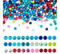 Beadthoven - Cuentas turquesas de 18 colores de 3 mm, 540 cuentas opacas de piedras preciosas coloridas pequeñas redondas espaciadoras sueltas a granel para hacer aretes y joyas, agujero: 0,8 mm