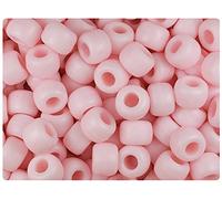 BeadTin Nuestras mujeres rosa mate 9 mm barril Pony cuentas (500pcs)