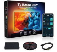 Beaeet Kit Luces LED TV 3,8 Metros con Caja HDMI Sync Incluida, Tira RGBICW 4K Dinámica, Control App y Voz, para Pantallas 55-65", Requiere Fuente HDMI Externa