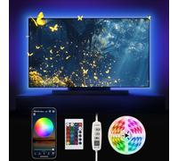 Beaeet Tira LED 3M USB 5050 RGB (30 LEDs/m) para TV, Luces con App y Mando, Sincronización con la Música, Ideal para Dormitorio, Gaming, Fiestas y Decoración Navideña