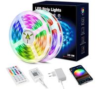 Beaeet Tiras LED 20 Metros RGB 5050, Luces LED con App y Mando, Sincronización con la Música, Ideal para Luces LED Habitación, Decoración de Fiestas y Navidad(10m*2)