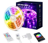 Beaeet Tiras LED 5 Metros RGB 5050(30 leds/m), Luces LED con App y Mando, Sincronización con la Música, Ideal para Luces LED Habitación, Decoración de Fiestas y Navidad(5m*1)