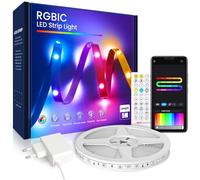 Beaeet Tiras LED 5 Metros RGBIC 5050, Luces LED con App y Mando, Sincronización con la Música, Ideal para Luces LED Habitación, Decoración de Fiestas y Navidad(5m*1)