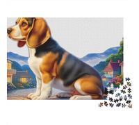 Beagle 1000 Piezas Rompecabezas Clásico Actividades Familiares Beagle Mirando hacia atrás en el Pueblo Jigsaw Desafíos Difíciles para Familiares Y Amigos 52x38cm/1000pcs