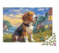 Beagle 1000 Piezas Rompecabezas Clásico Actividades Familiares Beagle Mirando hacia atrás Jigsaw Desafíos Difíciles para Adultos 70x50cm/1000pcs