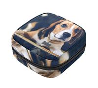Beagle - Bolsa de almacenamiento para servilletas sanitarias para cachorros, bolsa de almohadilla menstrual portátil con cremallera para adolescentes, niñas, mujeres y mujeres