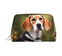 Beagle - Bolsa de cosméticos portátil de piel con estampado de perro, bolsa de cosméticos portátil, bolsa de cosméticos de cuero (pequeña), perro Beagle, talla única, Perro Beagle, Talla única