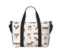 Beagle - Bolsa de lona con estampado de perro, bolsa de hombro portátil, adecuada para fitness, viajes, etc.