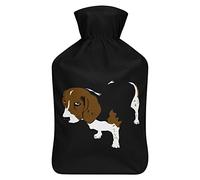 Beagle - Botella de agua de goma para cachorros con cubierta de felpa suave, bolsa de agua caliente para invierno, protección contra el frío, 1000 ml