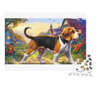 Beagle, cartón 100% Reciclado, Rompecabezas de 1000 Piezas de Beagle explorando la Aldea, Rompecabezas para Adultos, Juegos educativos clásicos, 38 x 26 cm / 1000 Piezas