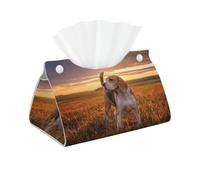 Beagle Césped Perros En Un Paseo Mascotas Perros Atardecer, Funda para Caja de pañuelos con Cierre, Reutilizable, Decorativa para baño, Sala de Estar, Dormitorio, Oficina y Coche.