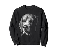 Beagle Cigarrillo Fumar Vintage Beagle Perro Divertido Meme Sudadera