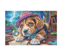 Beagle cocinando para Navidad Puzzles 1000 Piezas Decorativo Hogar Obra De Arte Rompecabezas Familiar para Adultos Desafío Intelectual DIY Creativo 1000 PCS