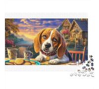 Beagle Colorido en un huerto floreciente. Rompecabezas de 1000 Piezas para Adultos y niños. Desafiante y Estimulante. 38 x 26 cm (1000 Piezas).