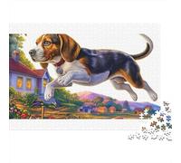 Beagle Colorido, Salto a Media Altura, Rompecabezas de 1000 Piezas para Adultos, El desafío Imposible, Desarrollo Cerebral, 70x50cm/1000 Piezas