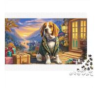 Beagle de cartón 100% Reciclado con pequeños Elfos. Rompecabezas de 1000 Piezas para Adultos y niños. Desarrollo Cerebral. 70x50cm/1000 Piezas.
