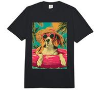 Beagle de Verano con Gafas de Sol Lindo Perro Tropical Fiesta en la Piscina Comfort Colors Adult Heavyweight T-Shirt