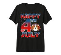 Beagle Dog American Flag Glasses Patriotic Happy 4th of July Camiseta Premium