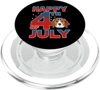 Beagle Dog American Flag Glasses Patriotic Happy 4th of July PopSockets PopGrip para MagSafe