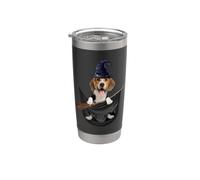 Beagle Dog In The Pocket Witch Hat Halloween Vaso térmico de acero inoxidable de doble pared