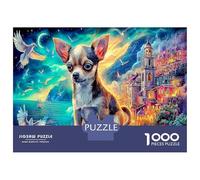 Beagle en Ciudad de las Flores Puzzle 1000 Piezas, Moderno DI&, tretenimiento Para Adultos & Niños (≥12 años) Naturaleza Mascota Imposible Rompecabezas-Decoración Del Hogar, Regalo Creativo70x50cm/100