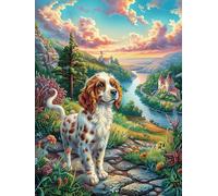 Beagle en Las Flores Puzzle 300 Piezas Obra De Arte 3D Realista Animal fantástico de Animales Salvajes Rompecabezas para Hombres Y Mujeres Desafío Intelectual Estera Portátil DIY Moderno 300 PCS