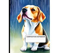 Beagle Enjoying The Rain College Ruled Composition NoteBook: Glossy Paperback Notebook: 120 Pages Size 8.5 Inches By 11 Inches