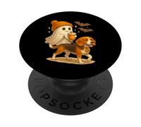 Beagle Halloween Ghost Walking Beagle Dog PopSockets PopGrip Adhesivo
