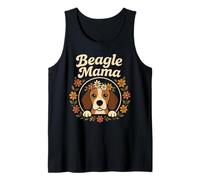 Beagle Mama Cute Floral Wreath Retro Dog Owner Camiseta sin Mangas