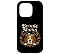 Beagle Mama Cute Floral Wreath Retro Dog Owner Carcasa para iPhone 15 Pro