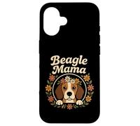 Beagle Mama Cute Floral Wreath Retro Dog Owner Carcasa para iPhone 16